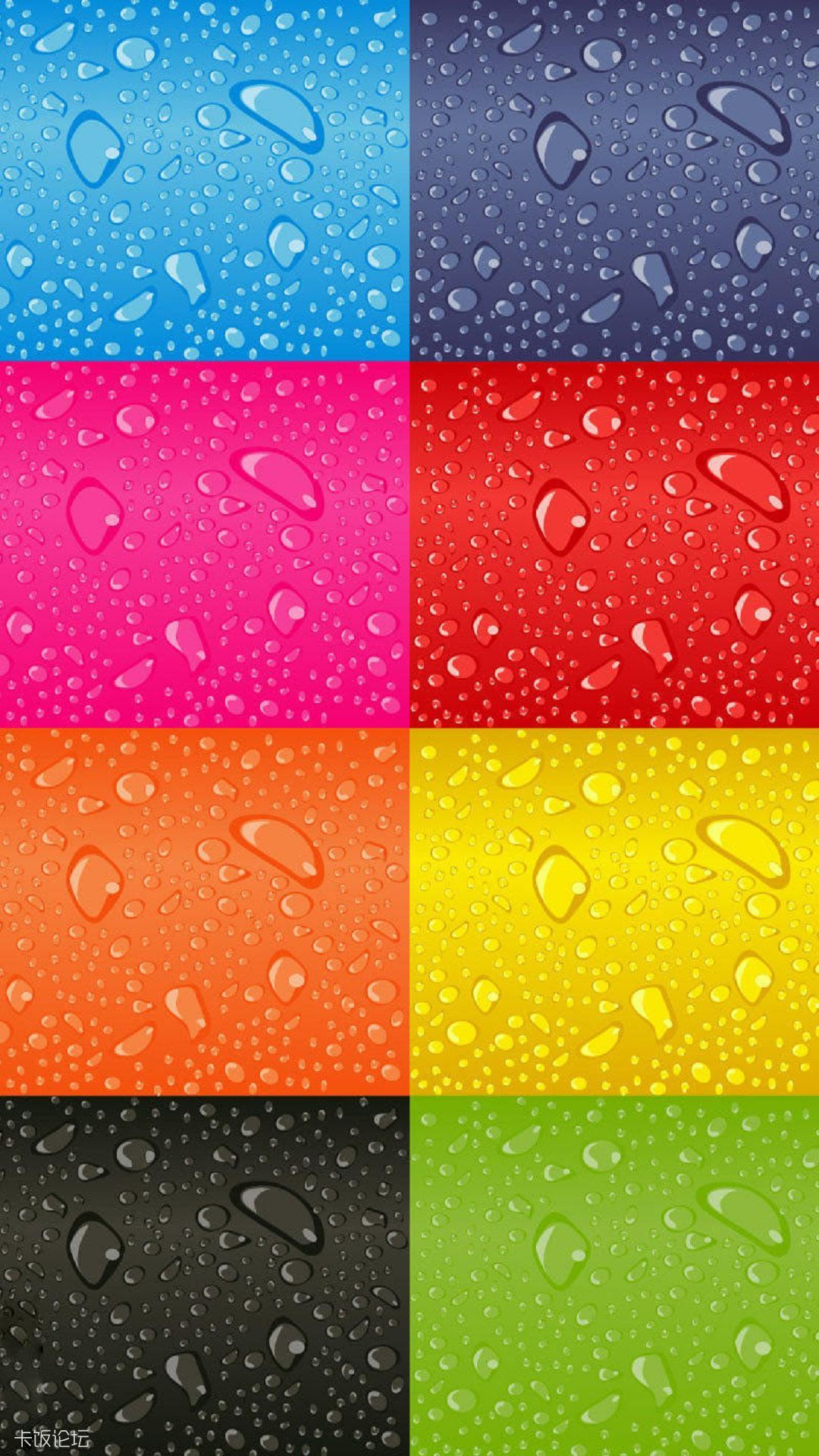 Colorful Blocks Water Drops Android Wallpaper.jpg