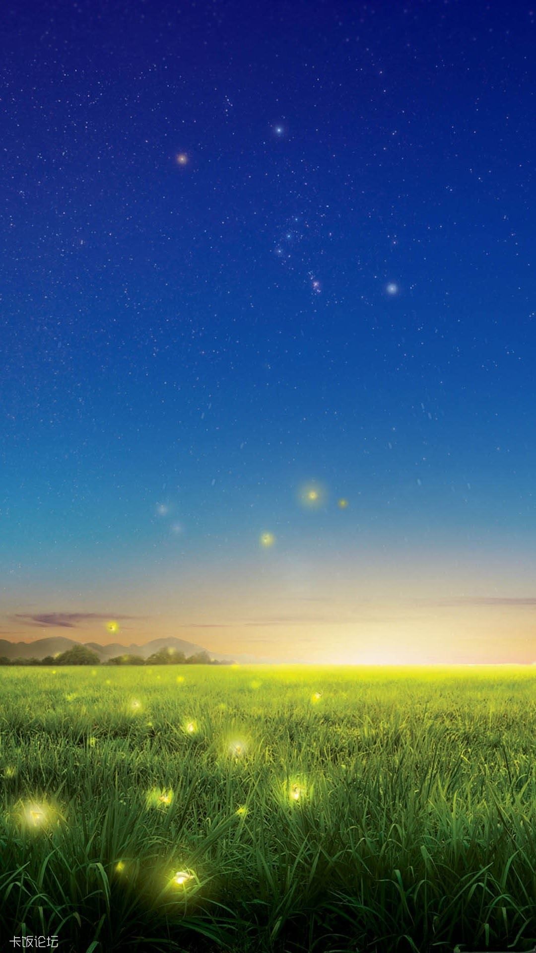 Fireflies Country Field Fantasy Light Android Wallpaper.jpg