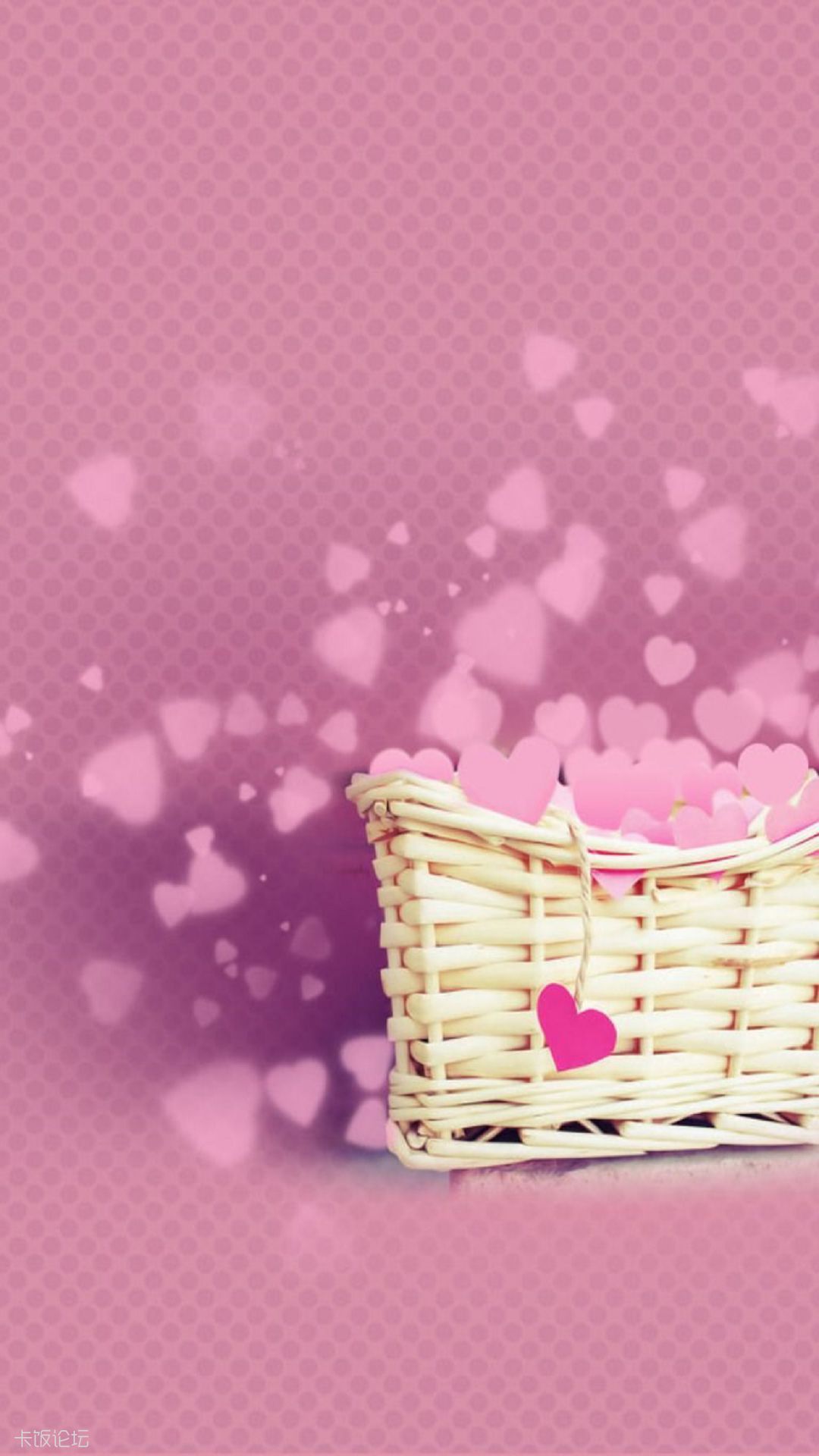 Love Basket Pink Hearts Android Wallpaper.jpg